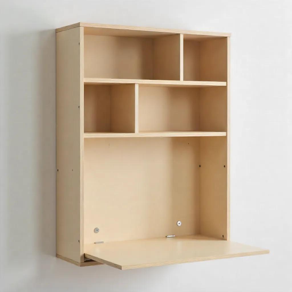 Modular shelving with foldable desk
